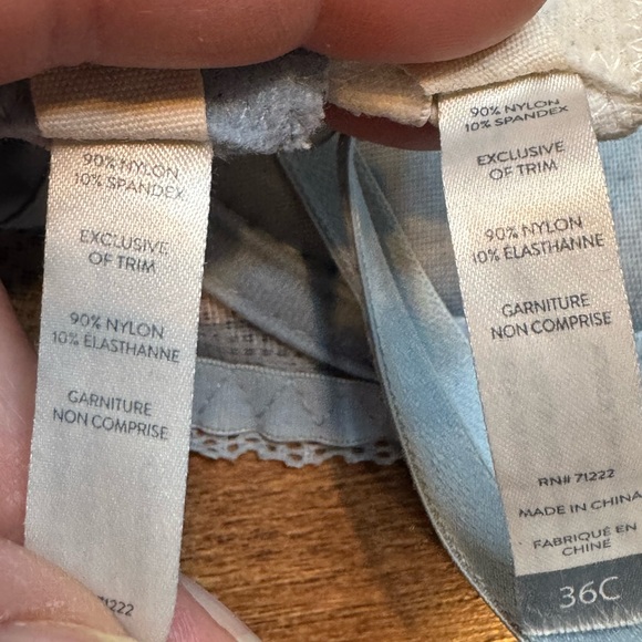 LUCKY BRAND Lace Bra in a Blue and Cream - Picture 6 of 8